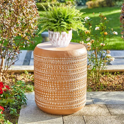Truce 18.5 Tall Concrete Garden Stool Very Elegant and Full of Vintage Charm