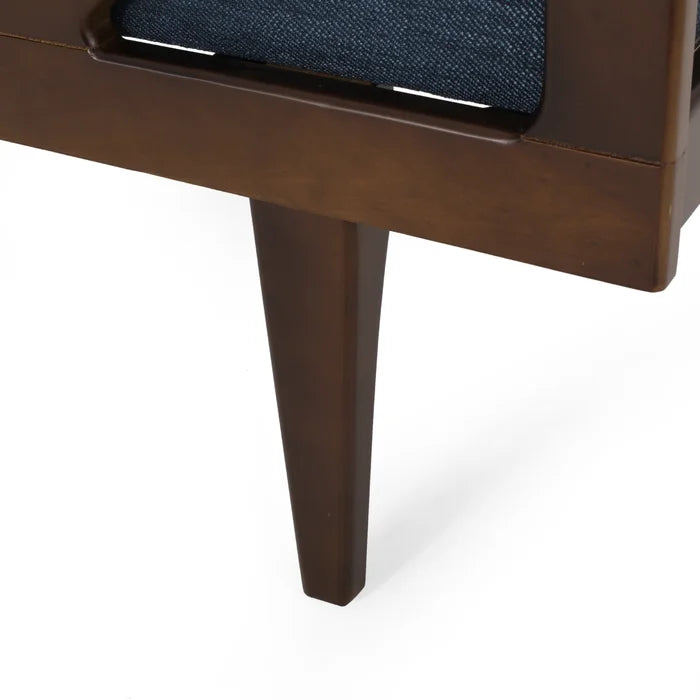 Navy Blue Polyester Blend Tufted Armless Chaise Lounge