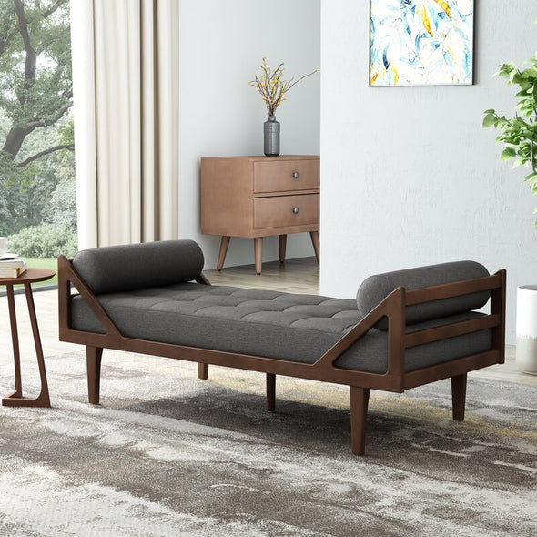 Tufted Armless Lounge Contemporary Addition to your Living Room Space Two-Armed Chaise Lounge is the Perfect Spot to Stretch Out in Relaxation