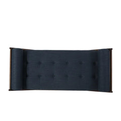 Navy Blue Polyester Blend Tufted Armless Chaise Lounge