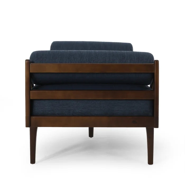 Navy Blue Polyester Blend Tufted Armless Chaise Lounge