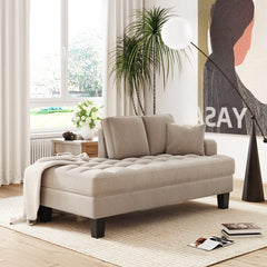 Tufted One Arm Chaise Lounge Perfect Addition To Any Living Space Looking To Add A Bit of A Traditional Flair Comfort to Any Room