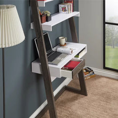 Gray Ladder Desk Turn Any Empty Wall Into A Modern Home Office Or Study Space