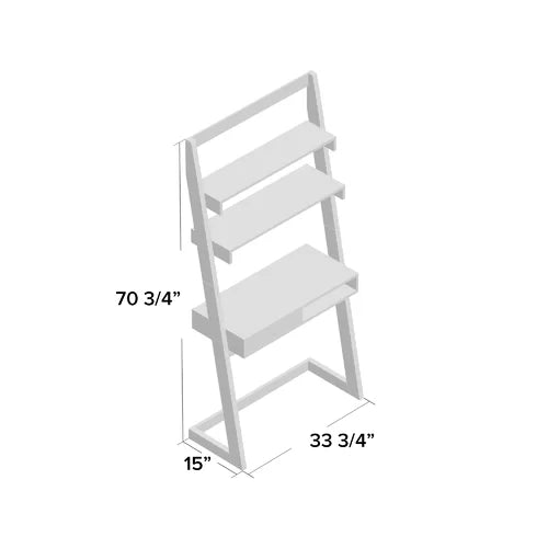 3 Tier White Ladder Desk 80.7'' Standing Desks for Small Space  Home Office 20kg