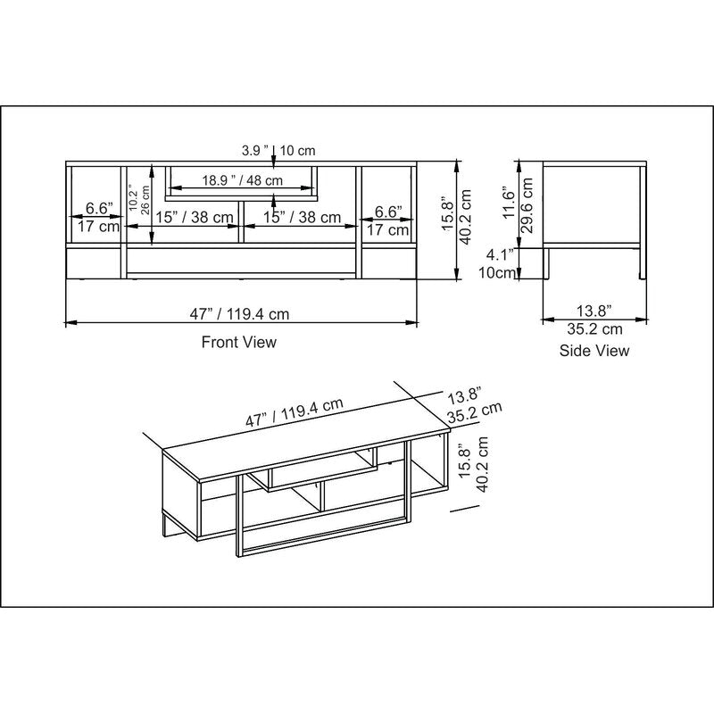 1 White/Oud Oak Twila TV Stand for TVs up to 55"