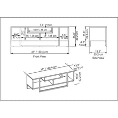 1 White/Oud Oak Twila TV Stand for TVs up to 55"