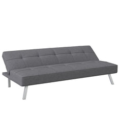Twin 66.1'' Wide Tufted Back Convertible Sofa Charcoal 100%