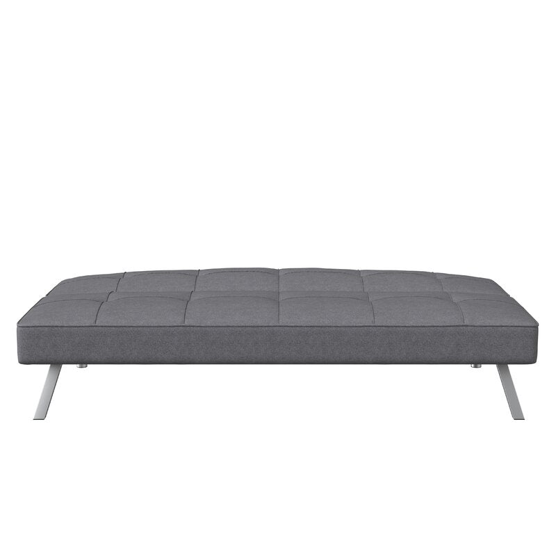 Twin 66.1'' Wide Indoor Charcoal Tufted Back Convertible Sofa