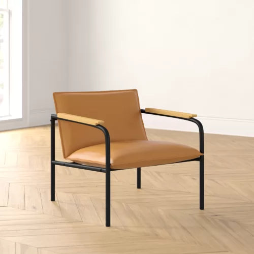 Faux Leather Twinar 26.77'' Wide Metal Lounge Chair