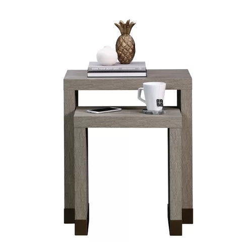 Tylor 23.81'' Tall 2 Piece Sled Nesting Tables Small and Large Perfect for Any Room