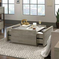 Mystic Oak Tylor Block Coffee Table Modern Farmhouse-Inspired Charming Style