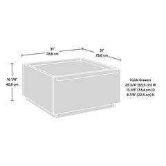 Mystic Oak Tylor Block Coffee Table Modern Farmhouse-Inspired Charming Style