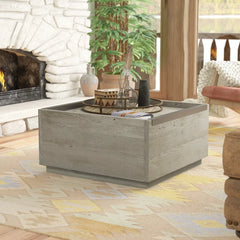 Mystic Oak Tylor Block Coffee Table Modern Farmhouse-Inspired Charming Style