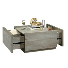 Mystic Oak Tylor Block Coffee Table Modern Farmhouse-Inspired Charming Style