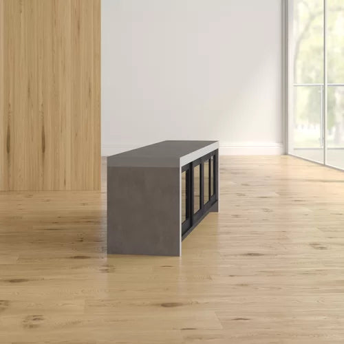 Black Tyree TV Stand for TVs up to 78" Offers Plenty of Spare Storage