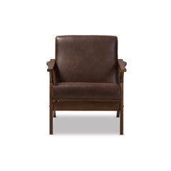 27.95'' Wide Lounge Chair Solid Wood Vintage Style Lounge Chair Durable Rubberwood