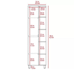 White Urano 1 - Door Mirrored Accent Cabinet Modern Style Plenty of Storage