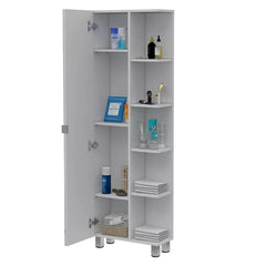 White Urano 1 - Door Mirrored Accent Cabinet Modern Style Plenty of Storage