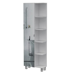 White Urano 1 - Door Mirrored Accent Cabinet Modern Style Plenty of Storage