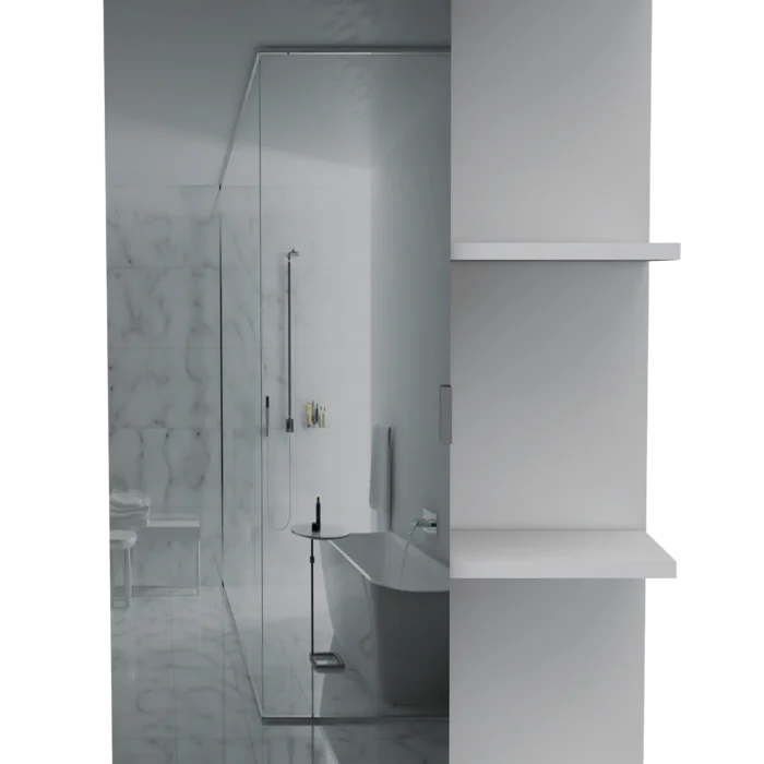 White Urano 1 - Door Mirrored Accent Cabinet Modern Style Plenty of Storage