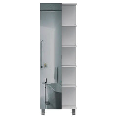 White Urano 1 - Door Mirrored Accent Cabinet Modern Style Plenty of Storage