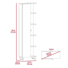 White Urano 1 - Door Mirrored Accent Cabinet Modern Style Plenty of Storage
