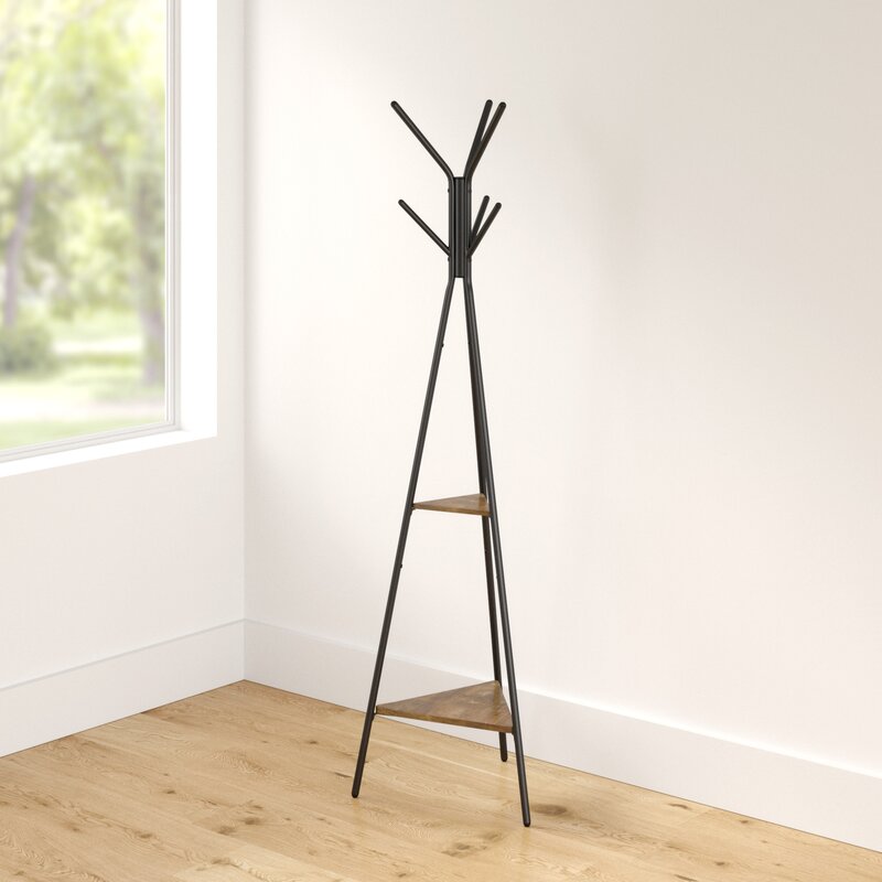 Rustic free sales standing coat rack