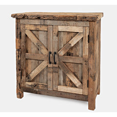 33'' Tall Solid Wood 2 - Door Accent Cabinet Bring Functional Storage with Style to Any Room in your Home Solid Iron Handles, and A Spacious Shelf
