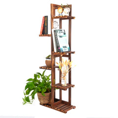6 Shelving Vanalstyne Rectangular Multi-Tiered Solid Wood Plant Stand