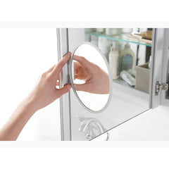 30" H x 20" W x 4.75" D Aluminum Medicine Cabinet Adjustable Magnifying Mirror Slow-Close Door