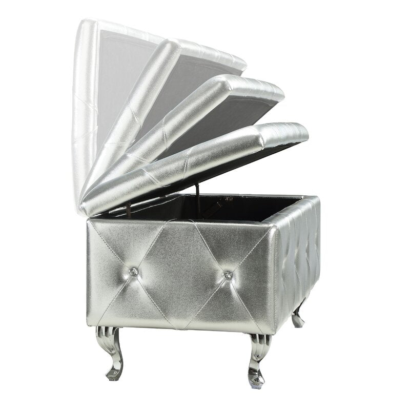 Victoria leather flip outlet top storage bench