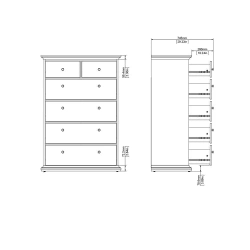 Vilnius 6 Drawer 37.87'' W Chest Neutral Finish and Traditional Design