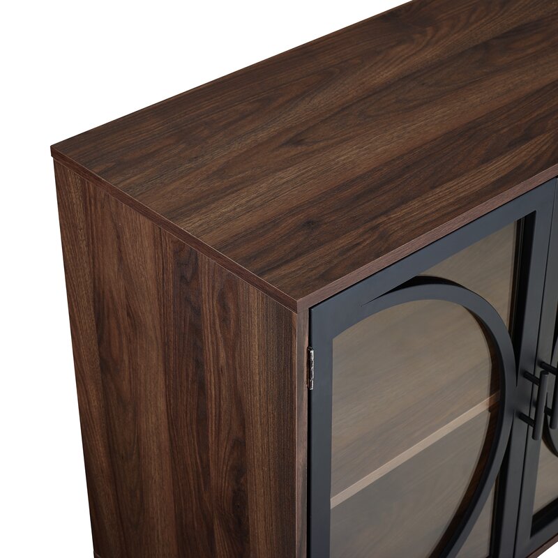 Dark Walnut Violetta 32 Tall 2 Door Accent Cabinet Touch of Mid Century Modern