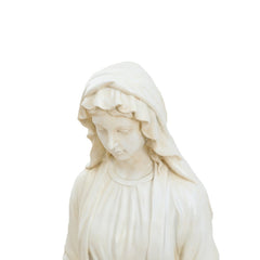 Virgin Mary Outdoor Garden Statue - White Bless your home with this Mary statue. The Mary
