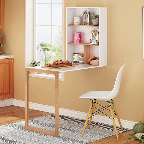 Wall Mounted Table Folding Desk Folding Desk Perfect for Compact Space Manufactured Solid Wood