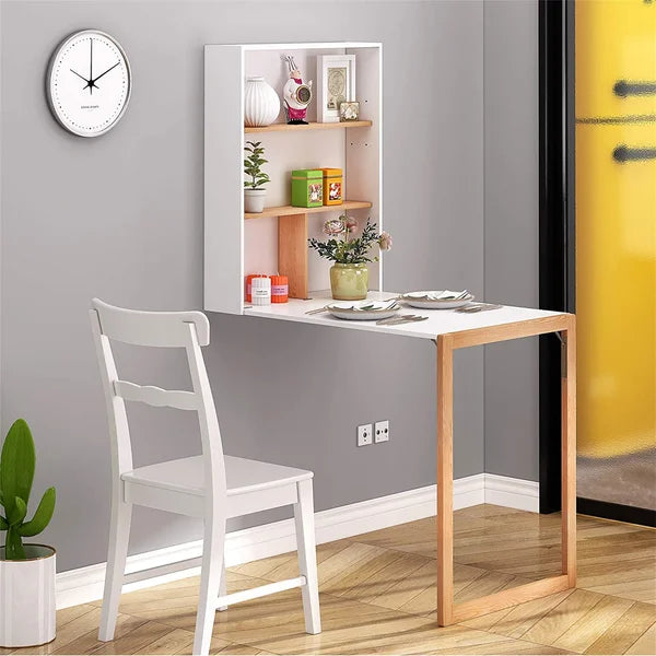 Wall Mounted Table Folding Desk Folding Desk Perfect for Compact Space Manufactured Solid Wood