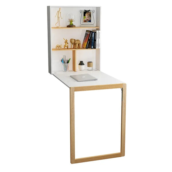 Wall Mounted Table Folding Desk Folding Desk Perfect for Compact Space Manufactured Solid Wood