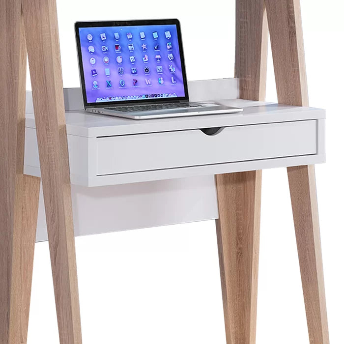Wallin Leaning/Ladder Desk Elegant Computer Desk Two Spacious Open Shelves