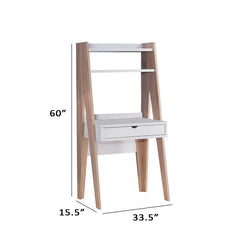 Wallin Leaning/Ladder Desk Elegant Computer Desk Two Spacious Open Shelves