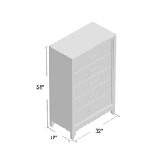 Wallis 5 Drawer 32'' W Solid Wood Chest Perfect for Living Room