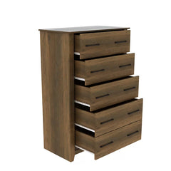 Knotty Oak Walter 5 Drawer 30.7'' W Chest Clean Lined Frame is Made from Engineered Wood