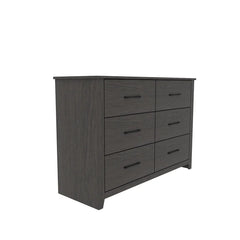 Dark Gray Oak Walter 6 Drawer 46.5'' W Double Dresser Clean Lined Frame