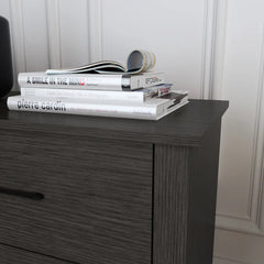 Dark Gray Oak Walter 6 Drawer 46.5'' W Double Dresser Clean Lined Frame