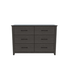 Dark Gray Oak Walter 6 Drawer 46.5'' W Double Dresser Clean Lined Frame