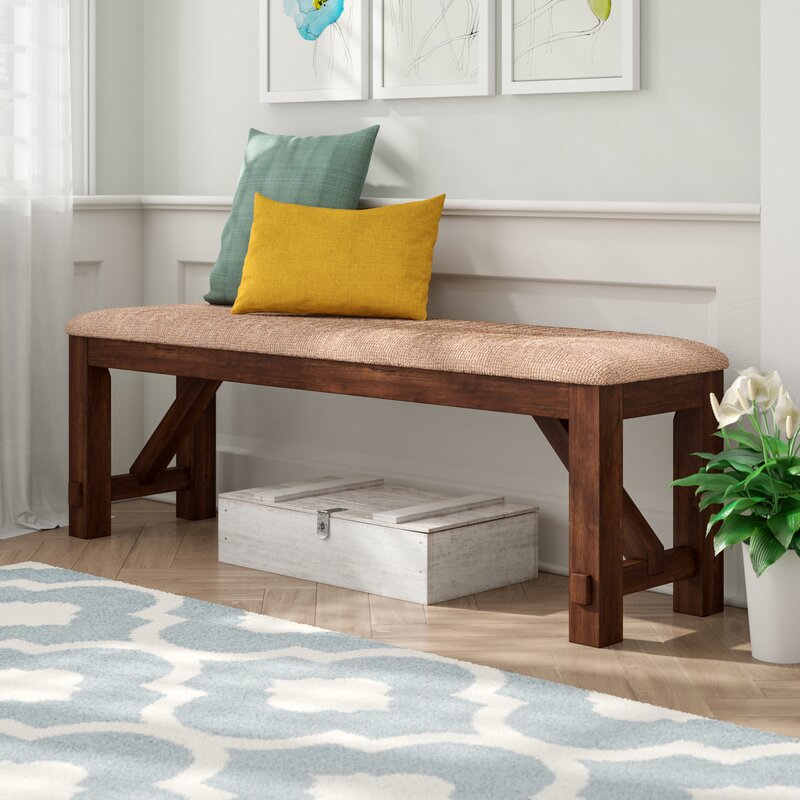 Upholstered Bench Rustic-Inspired Seat Or A Handy Place To Pull Off your Shoes in An Entryway, Adding A Bench to your Home