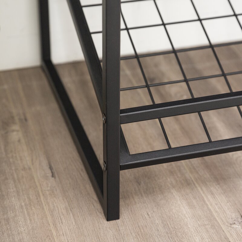 Rustic Oak Waterfield Shoe Industrial Style Storage Bench