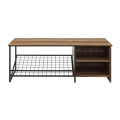 Rustic Oak Waterfield Shoe Industrial Style Storage Bench