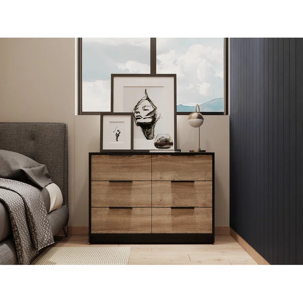 Black Wengue Wattsburg 4 Drawer 47.2'' W Modern Design Double Dresser