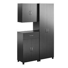 Black 3-Piece Garage Storage Cabinet System Perfect For Organize