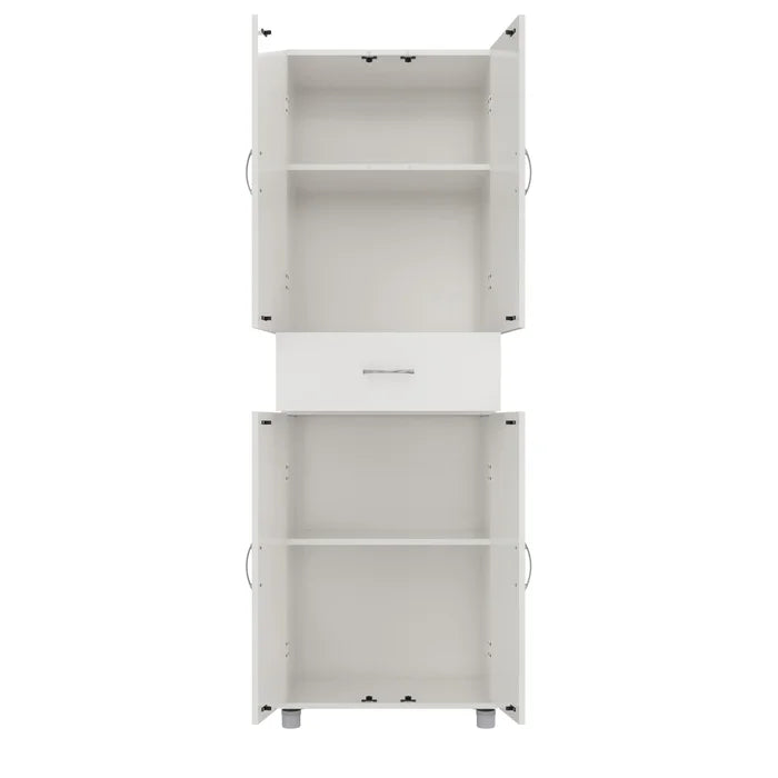 White Springboro 75" H x 23" W x 15" D Storage Cabinet Upper and A Lower Storage Compartment